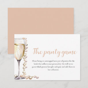Gold Pearls and Prosecco Bridal Shower Panty Game Invitation