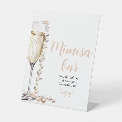 Gold Pearls and Prosecco Champagne Mimosa Bar Sign