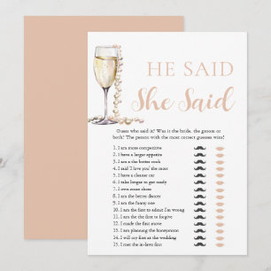 Gold Pearls and Prosecco He Said, She Said Game Invitation