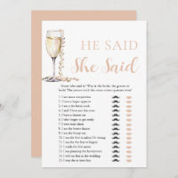 Gold Pearls and Prosecco He Said, She Said Game