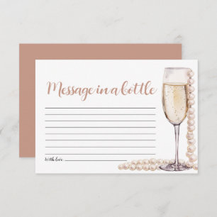 Gold Pearls and Prosecco Message In A Bottle Game Invitation