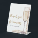 Gold Pearls and Prosecco Thank you for coming Sign<br><div class="desc">The Pearls and Prosecco Thank You for Coming Sign is a gracious way to express appreciation to your guests at your bridal shower or wedding event. Featuring elegant pearls and prosecco motifs, this sign adds a touch of sophistication to your decor. Display it prominently near the exit to thank guests...</div>