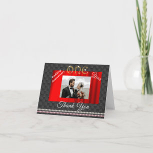 Gold & Pearls One Year Wedding Anniversary Thanks Thank You Card