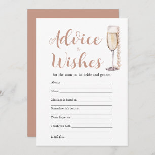 Gold Pearls & Prosecco Advice and Wishes Game Card