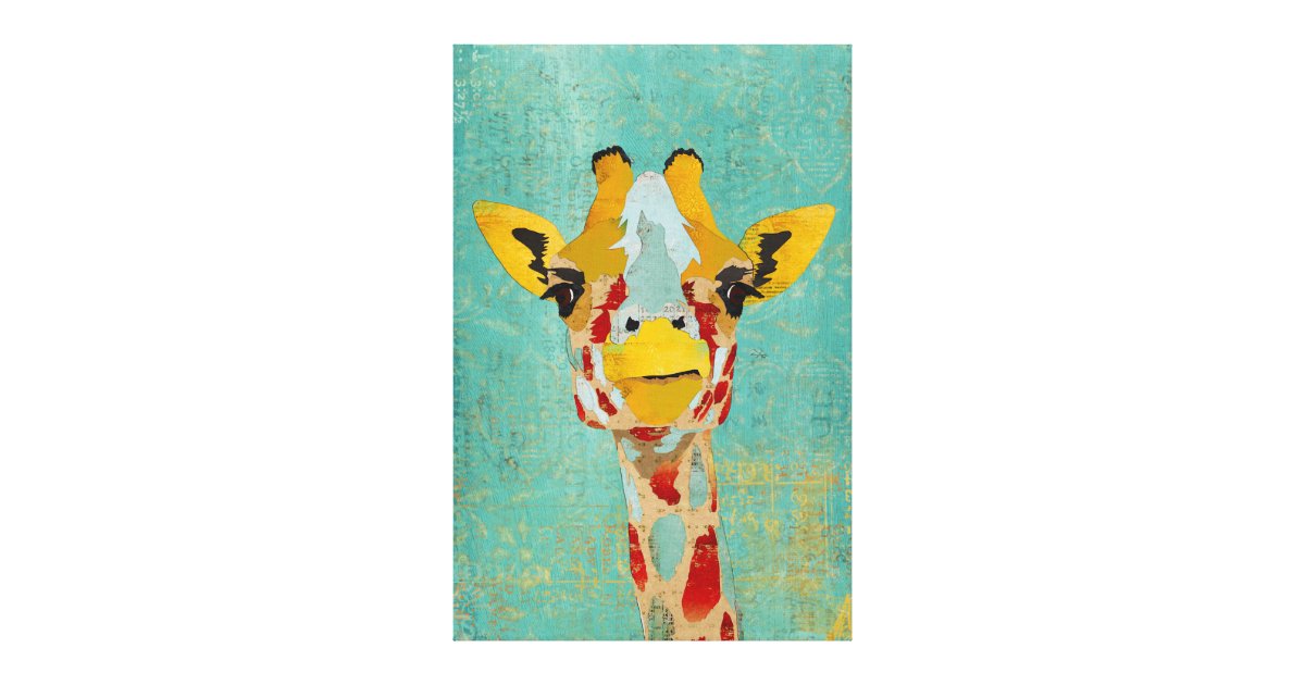 Gold Peeking Giraffe Art Canvas | Zazzle