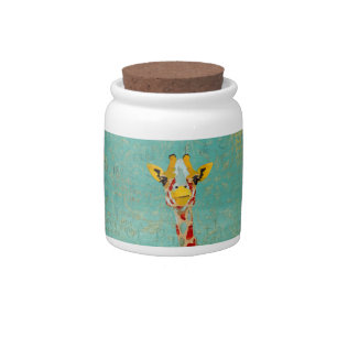 Gold Peeking Giraffe Cookie Jar