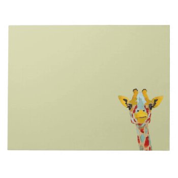 Gold Peeking Giraffe Notepad by NicoleKing at Zazzle