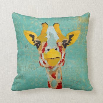 Gold Peeking Giraffes Mojo Pillows by NicoleKing at Zazzle