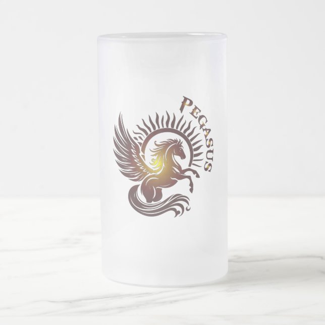 Gold Pegasus2 Beer Glass Frosted Glass Beer Mug (Center)