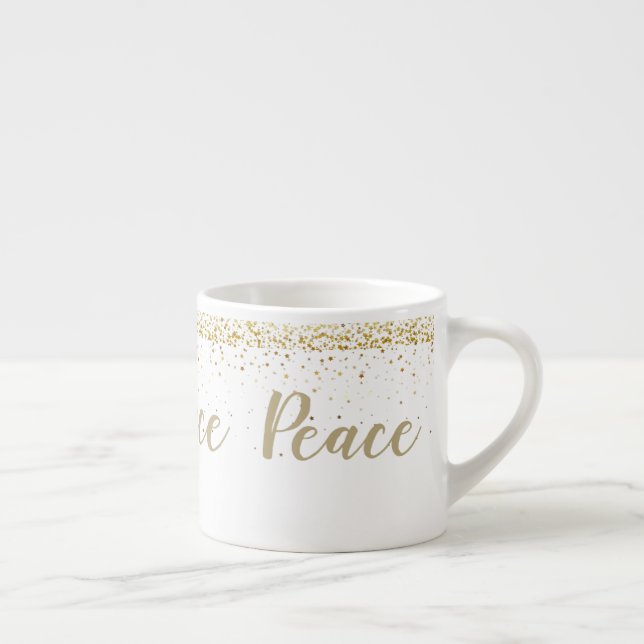 Gold Peitite Stars Peace Espresso Mug (Right)