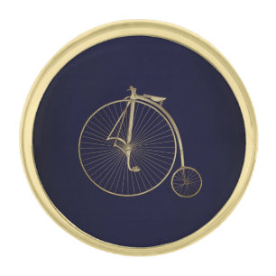 Gold Penny Farthing Finish Lapel Pin