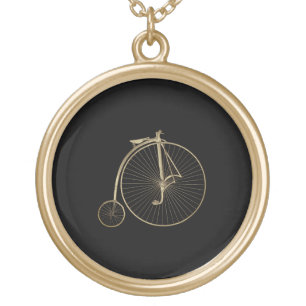 Gold Penny Farthing Plated Necklace