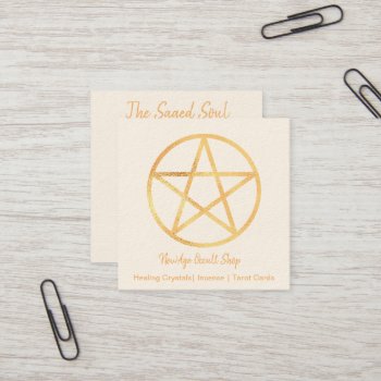 Gold Pentagram  Square Business Card by businesscardsforyou at Zazzle