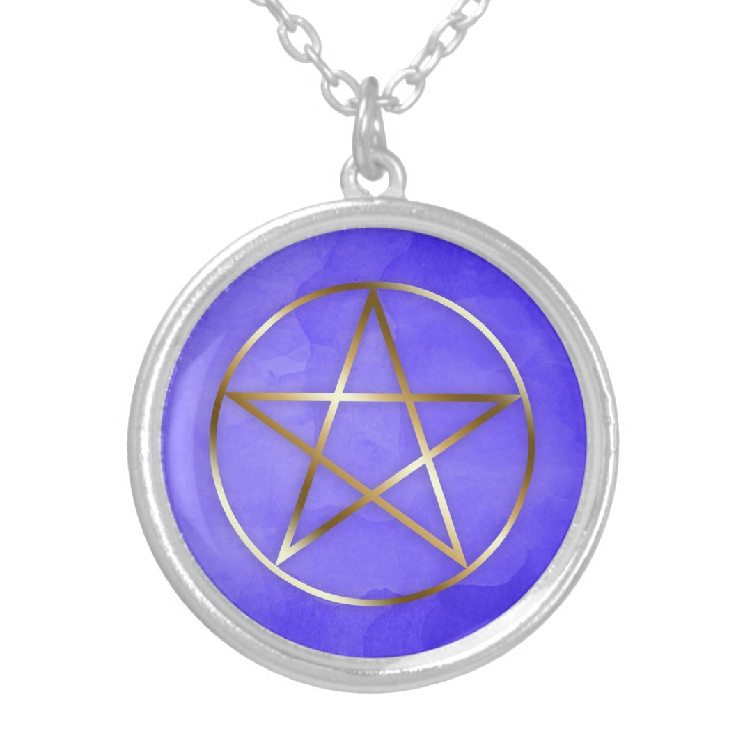 Gold Pentagram Star Occult Necklace | Zazzle