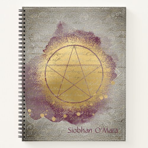 Gold Pentagram Wiccan  Journal