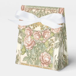 Gold Peonies Vintage Wedding Favor Boxes