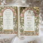 Gold Peonies Vintage Wedding Program<br><div class="desc">Real Gold Foil Art Nouveau Vintage wedding program by Alphonse Mucha in a floral, romantic, and whimsical design. Victorian flourishes complement classic art deco fonts. Please enter your custom information, and you're done. If you wish to change the design further, simply click the blue "Customize It" button. Thank you so...</div>