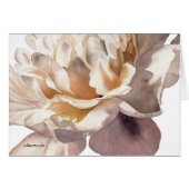 Gold Peony Fine Art Watercolor Greeting Card (Front Horizontal)