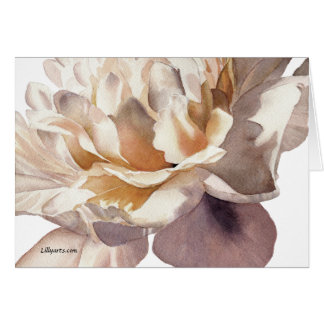 Gold Peony Fine Art Watercolor Greeting Card