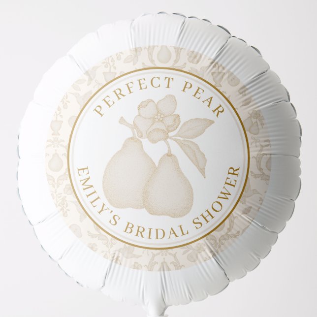 Gold Perfect Pear Bridal Shower Balloon (Front)