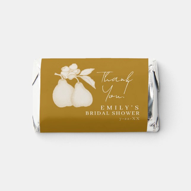 Gold Perfect Pear Bridal Shower Hershey's Miniatures (Front)