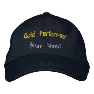 Gold Performer Navy Personalized Celebrating-Hat Embroidered Baseball Cap