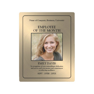 Gold/Personalised Photo - Employee Award Metal Print