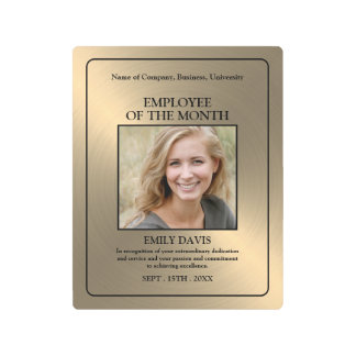 Gold/Personalised Photo - Employee Award Metal Print