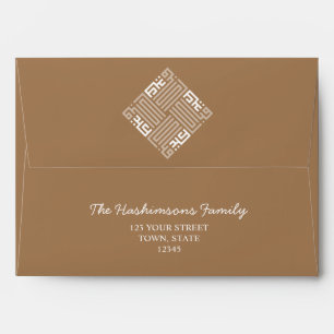 Gold Personalized Arabic Eid Mubarak Envelope
