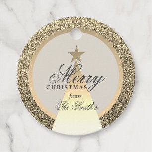 Gold Personalized Christmas Gift Tag