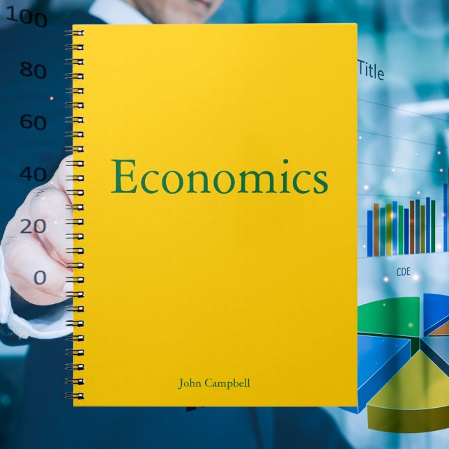 Gold Personalized Economics Educational Notebook (Empower Economics Learning: Compile Insights and Notes in our Gold Colored Personalized Notebook.)