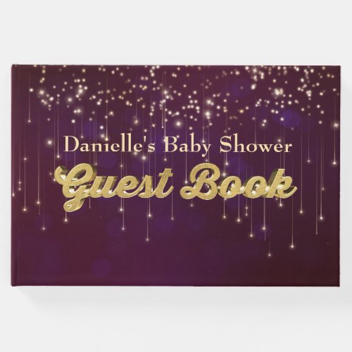 Gold Personalized Fairy Lights Guest Book