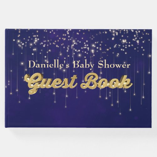 Gold Personalized Fairy Lights Guest Book