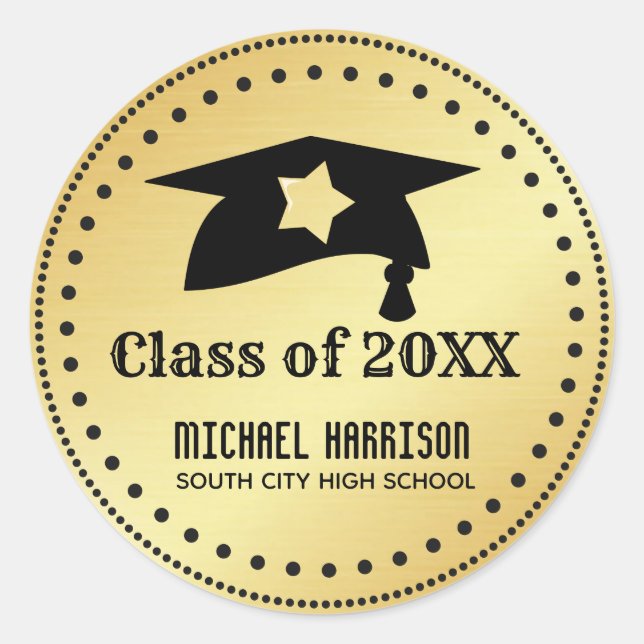 Gold Personalized Graduation Sticker for 2018 (Front)