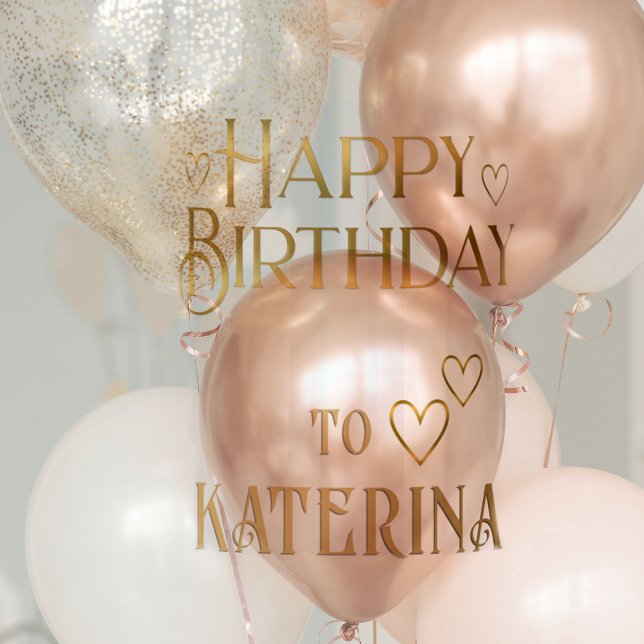 Gold Personalized Happy Birthday Stickers w Hearts (Creator Uploaded)