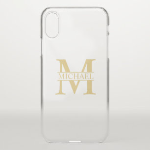 Gold Personalized Monogram and Name iPhone X Case