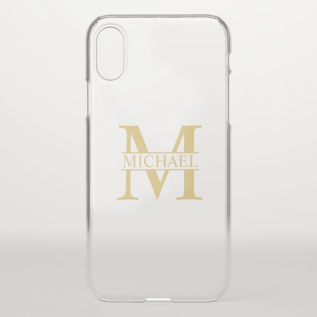Gold Personalized Monogram and Name Uncommon iPhone Case (Back)