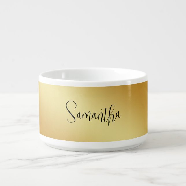 Gold Personalized Name Bowl (Center)