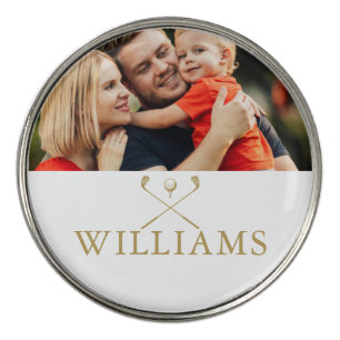 Gold Personalized Name Monogram Photo Golf Ball Marker
