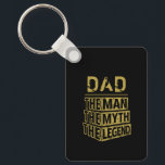 Gold Personalized Name The Man The Myth The Legend Keychain<br><div class="desc">Personalized your own name,  "the Man the Myth the Legend" typography design in black and gold,  great custom gift for men,  dad,  grandpa,  husband,  boyfriend on father's day,  birthday,  anniversary,  and any special day.</div>