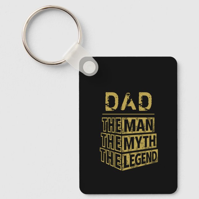 Gold Personalized Name The Man The Myth The Legend Keychain (Front)