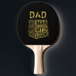 Gold Personalized Name The Man The Myth The Legend Ping Pong Paddle<br><div class="desc">Personalized your own name,  "the Man the Myth the Legend" typography design in black and gold,  great custom gift for men,  dad,  grandpa,  husband,  boyfriend on father's day,  birthday,  anniversary,  and any special day.</div>