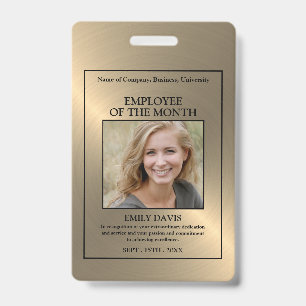 Gold/Personalized Photo - Employee Award Badge