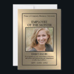 Gold/Personalized Photo - Employee Award Card<br><div class="desc">This Gold - Personalized Photo - Employee Award Card is a perfect way to show your appreciation for an employee.  Easily customizable for Employee of the year... Employee of the month... Celebration of years of service etc</div>