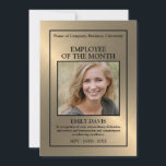 Gold/Personalized Photo - Employee Award Card<br><div class="desc">This Gold - Personalized Photo - Employee Award Card is a perfect way to show your appreciation for an employee.  Easily customizable for Employee of the year... Employee of the month... Celebration of years of service etc</div>
