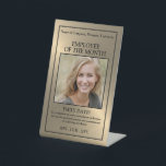 Gold/Personalized Photo - Employee Award Pedestal Sign<br><div class="desc">This Gold - Personalized Photo - Employee Award Pedestal Sign is a perfect way to show your appreciation for an employee.  Easily customizable for Employee of the year... Employee of the month... Celebration of years of service etc</div>