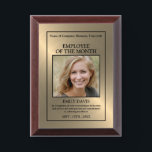 Gold - Personalized Photo - Employee Award Plaque<br><div class="desc">This Gold - Personalized Photo - Employee Award Plaque is a perfect way to show your appreciation for an employee.  Easily customizable for Employee of the year... Employee of the month... Celebration of years of service etc</div>