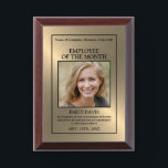 Gold - Personalized Photo - Employee Wooden Award Plaque<br><div class="desc">This Gold - Personalized Photo - Employee Wooden Award Plaque is a perfect way to show your appreciation for an employee.  Easily customizable for Employee of the year... Employee of the month... Celebration of years of service etc</div>