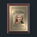 Gold - Personalized Photo - Employee Wooden Award Plaque<br><div class="desc">This Gold - Personalized Photo - Employee Wooden Award Plaque is a perfect way to show your appreciation for an employee.  Easily customizable for Employee of the year... Employee of the month... Celebration of years of service etc</div>