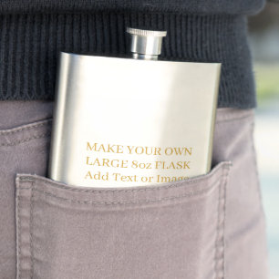 Gold Personalized Text or Photo Favors Wedding Flask